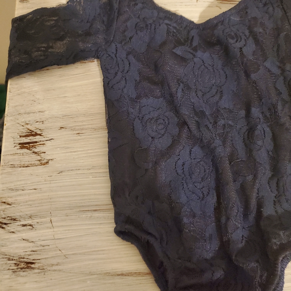 12-18 month Navy blue lace onsie.